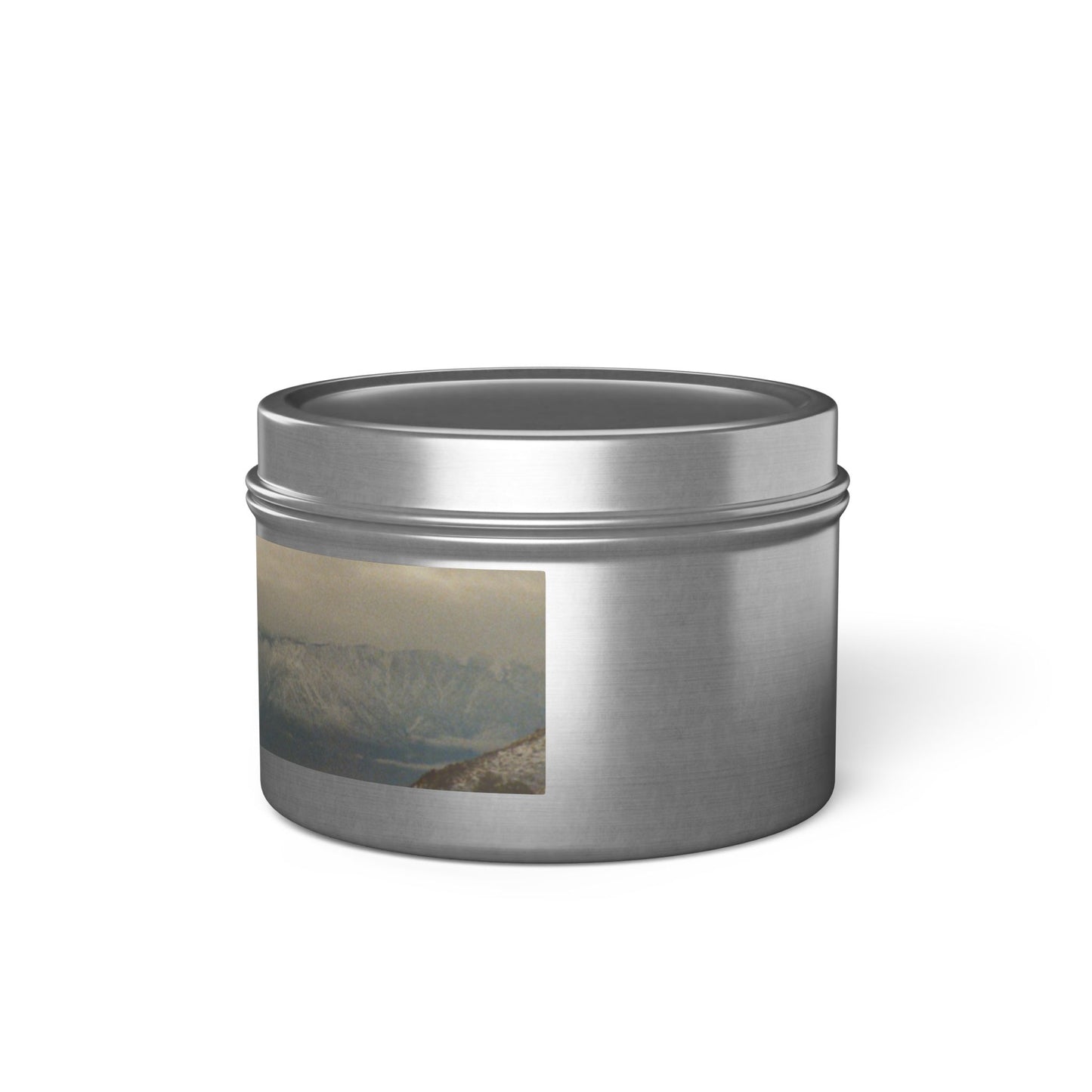 Hand-Poured Moody Winter Eastern Sierras Panoramic Landscape Tin Candle