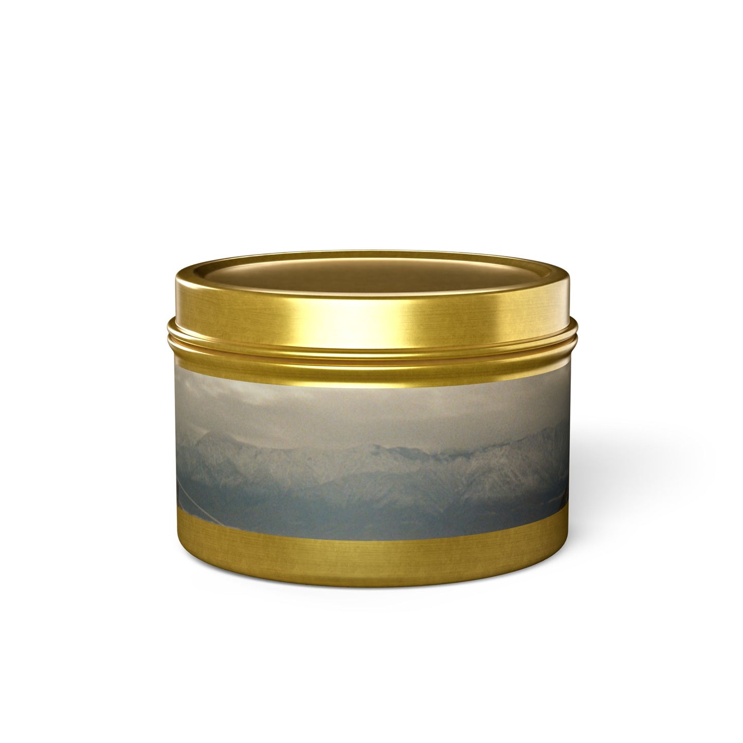Hand-Poured Moody Winter Eastern Sierras Panoramic Landscape Tin Candle