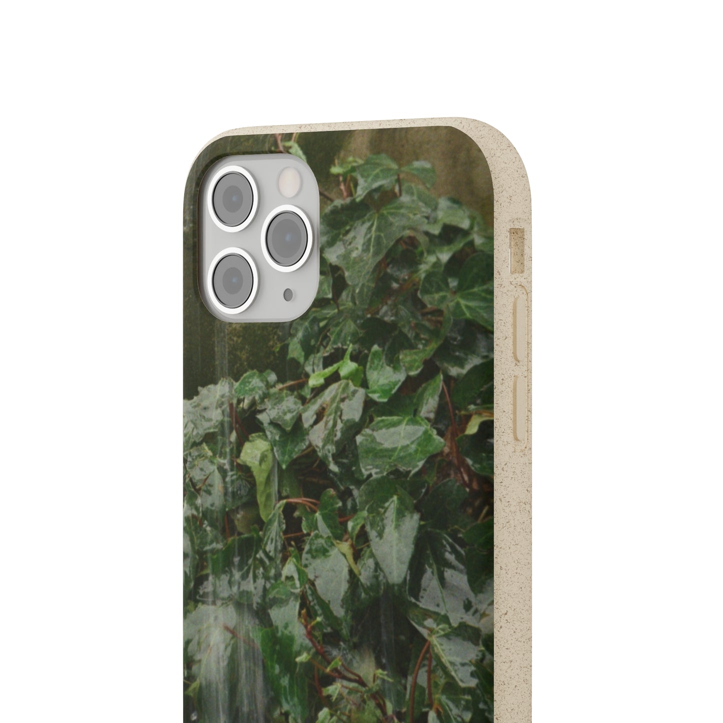 Rain Pouring on Green Ivy Leaves Film Photo backdrop Printed on Biodegradable Case