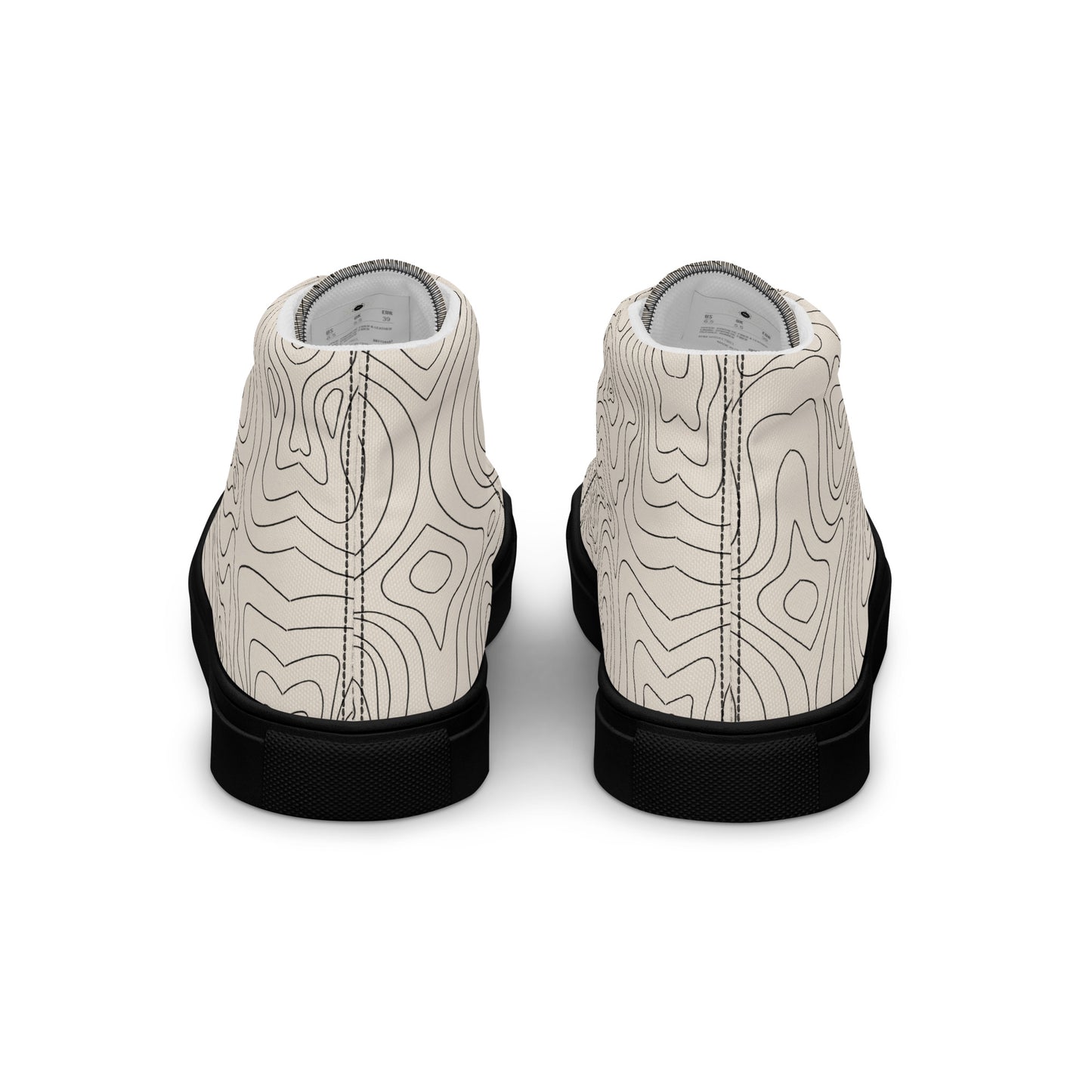 Abstract Line Print High-Top Canvas Shoes – Unique & Durable - 'Men's' Fashion