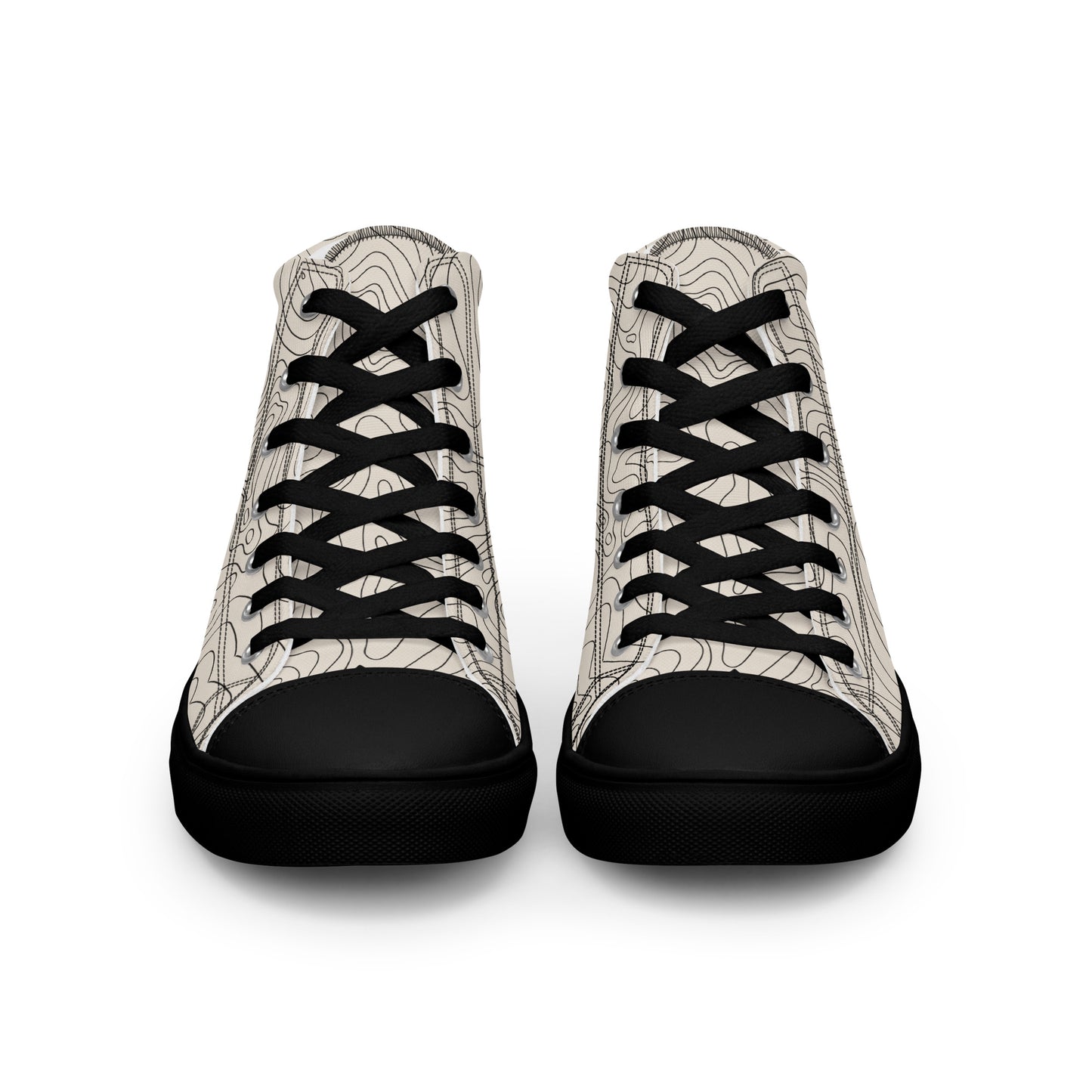 Abstract Line Print High-Top Canvas Shoes – Unique & Durable - 'Men's' Fashion