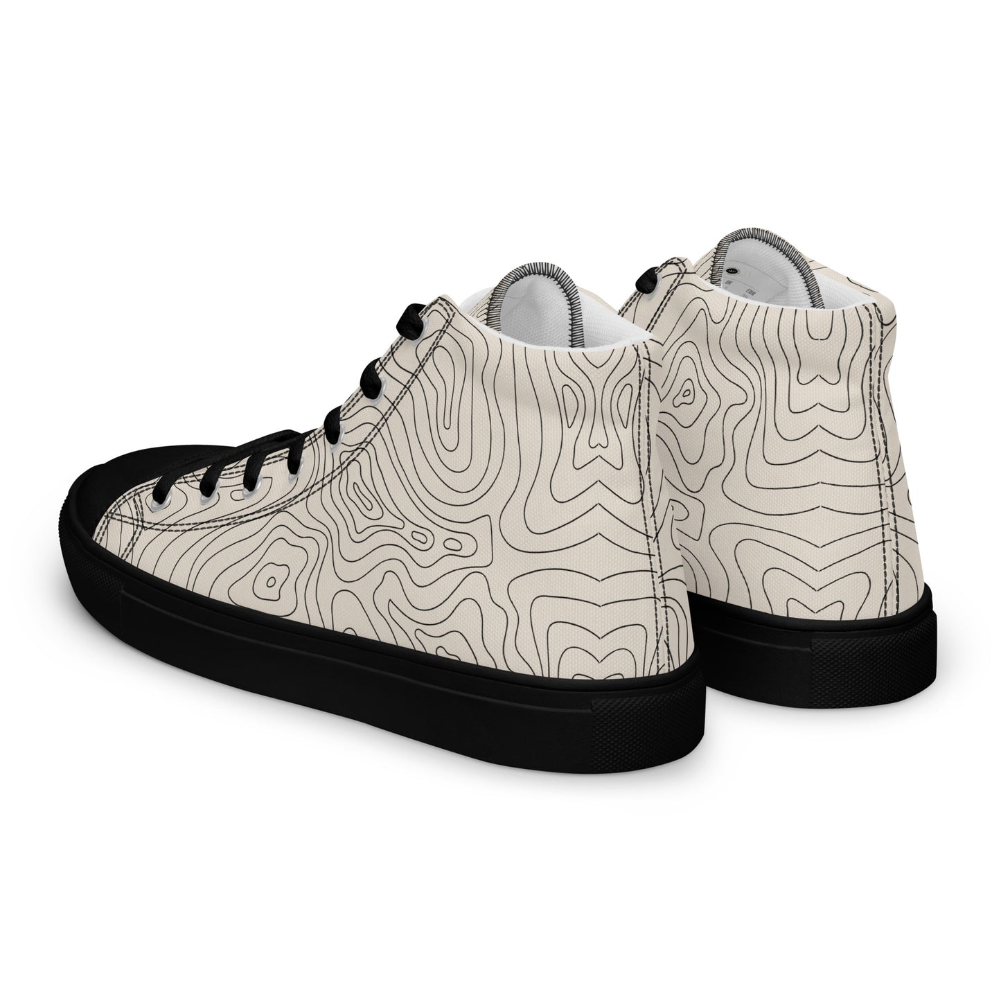 Abstract Line Print High-Top Canvas Shoes – Unique & Durable - 'Men's' Fashion