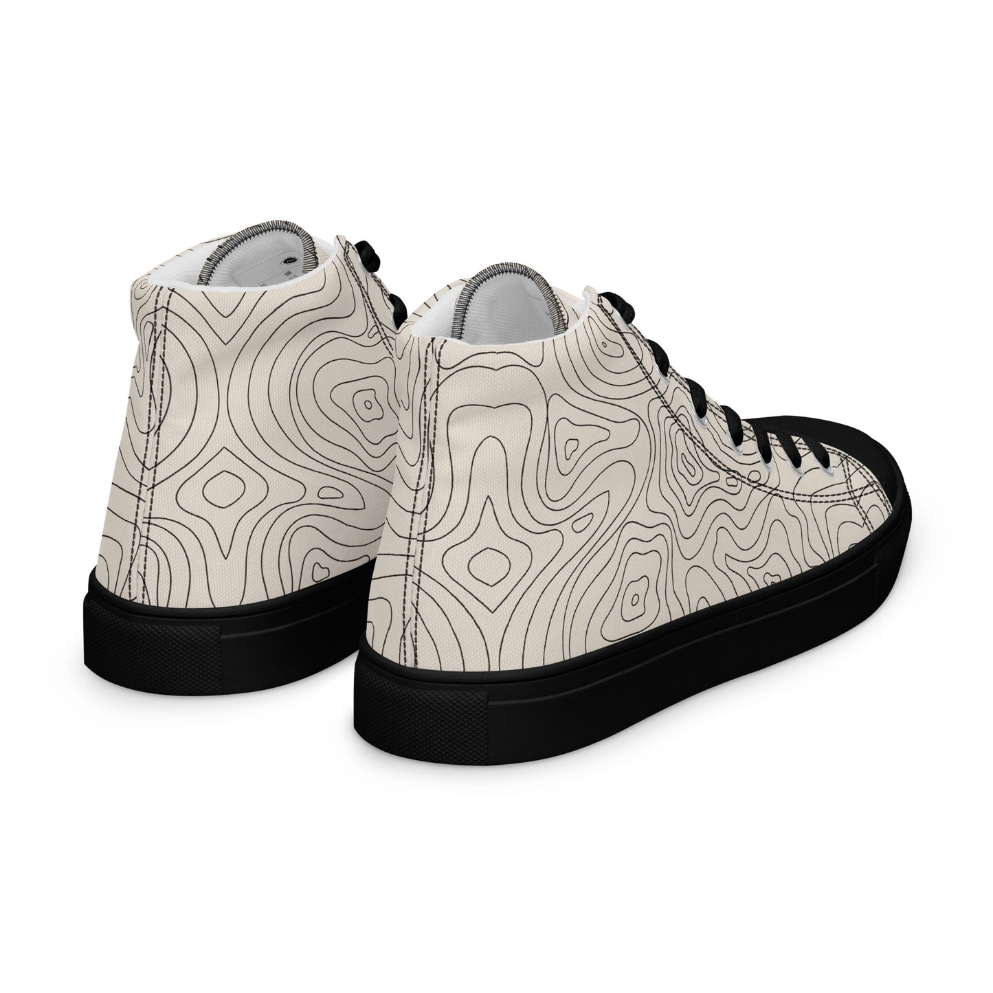 Abstract Line Print High-Top Canvas Shoes – Unique & Durable - 'Men's' Fashion
