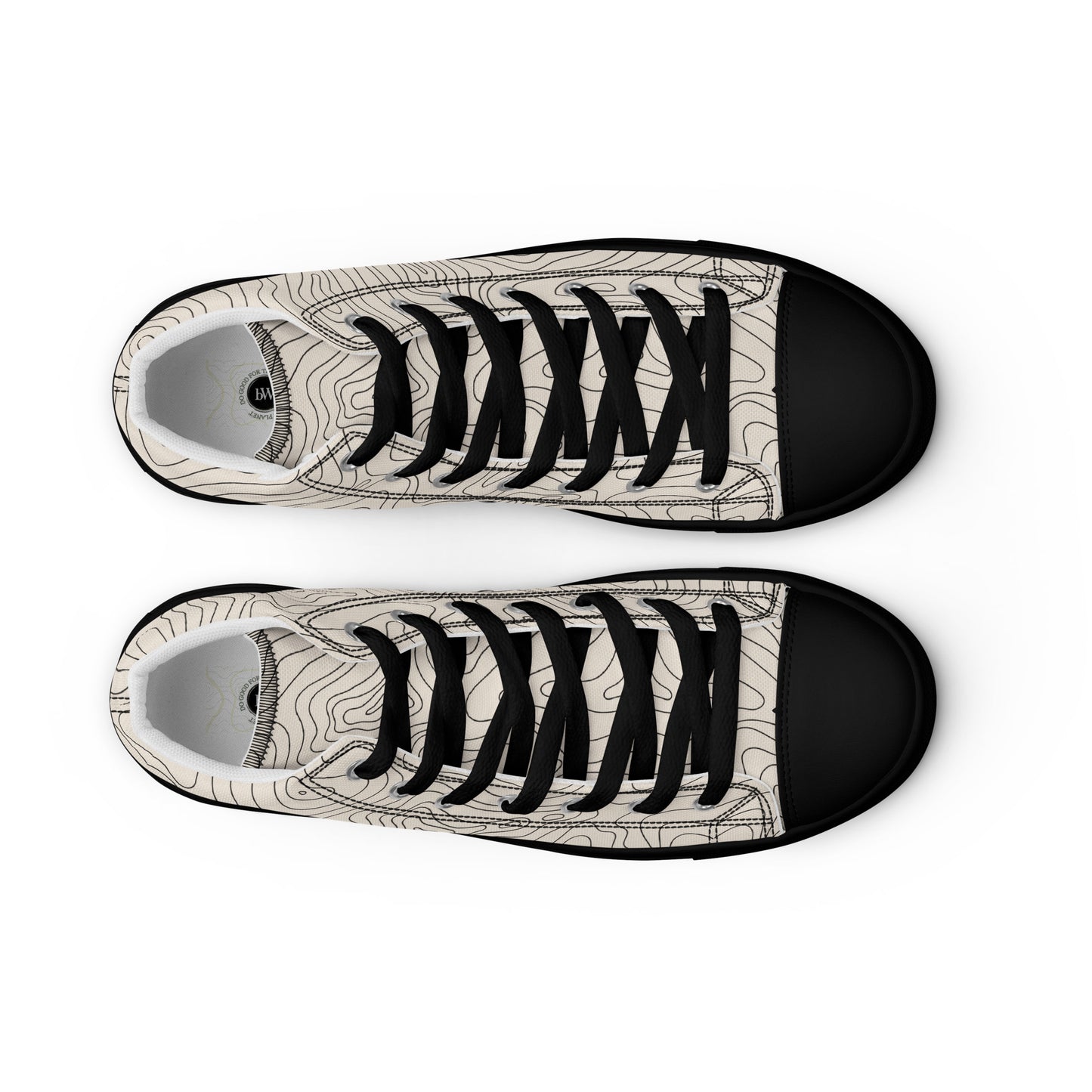 Abstract Line Print High-Top Canvas Shoes – Unique & Durable - 'Women’s' Fashion