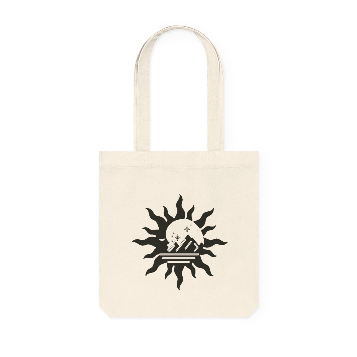 Sun, Moon, Mountains, and Stars Eco Tote Bag -  Reusable Shopping Natural Bag