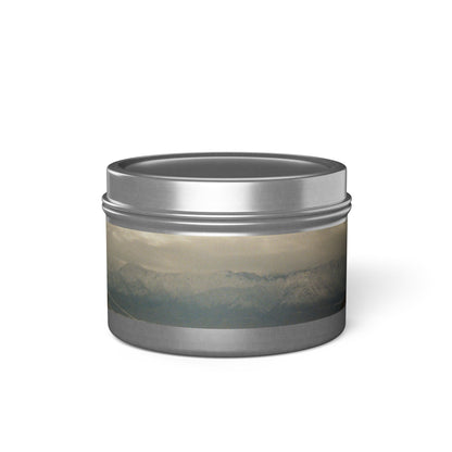 Hand-Poured Moody Winter Eastern Sierras Panoramic Landscape Tin Candle