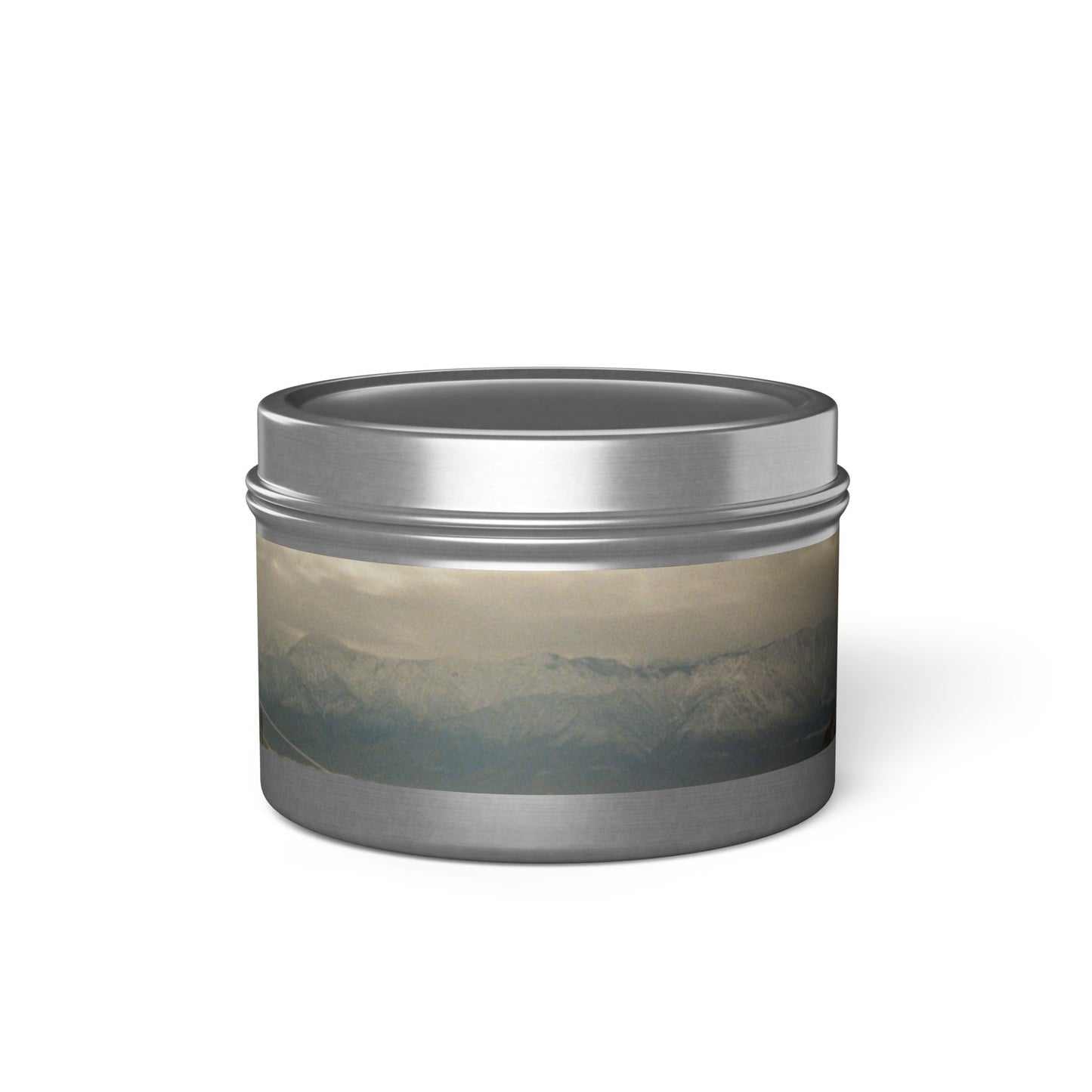 Hand-Poured Moody Winter Eastern Sierras Panoramic Landscape Tin Candle
