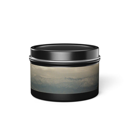 Hand-Poured Moody Winter Eastern Sierras Panoramic Landscape Tin Candle