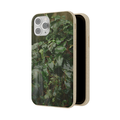 Rain Pouring on Green Ivy Leaves Film Photo backdrop Printed on Biodegradable Case