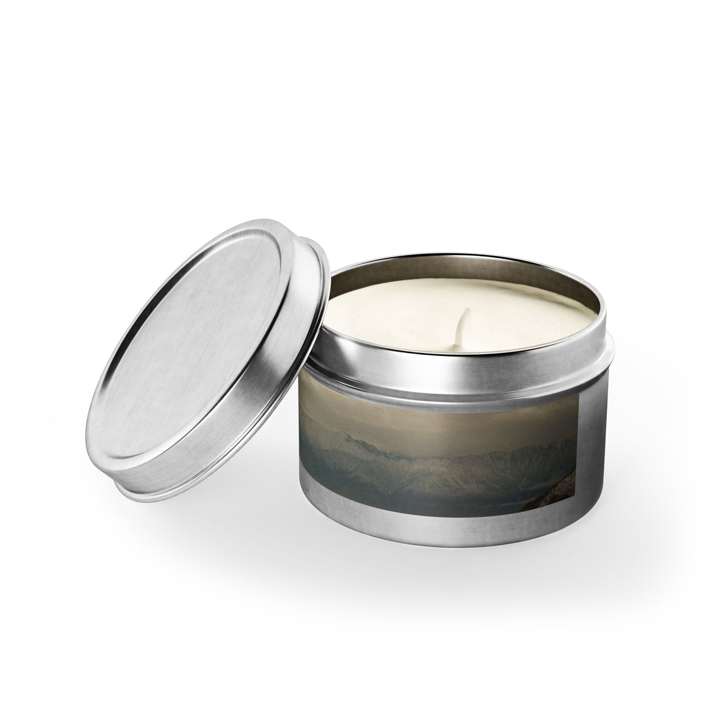 Hand-Poured Moody Winter Eastern Sierras Panoramic Landscape Tin Candle