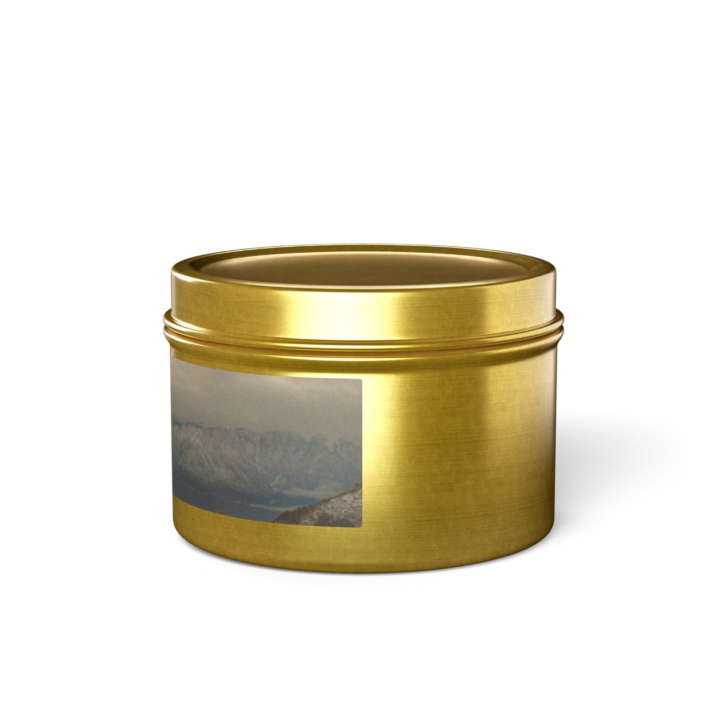 Hand-Poured Moody Winter Eastern Sierras Panoramic Landscape Tin Candle