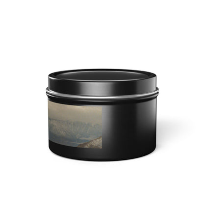 Hand-Poured Moody Winter Eastern Sierras Panoramic Landscape Tin Candle