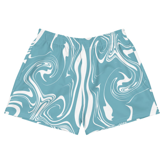 Blue Swirl Print Unisex Athletic Shorts – Vibrant & Comfortable