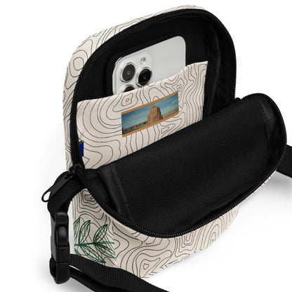 Abstract Line Print Utility Crossbody Bag – All-Over Design, Stylish & Practical – Versatile Accessory