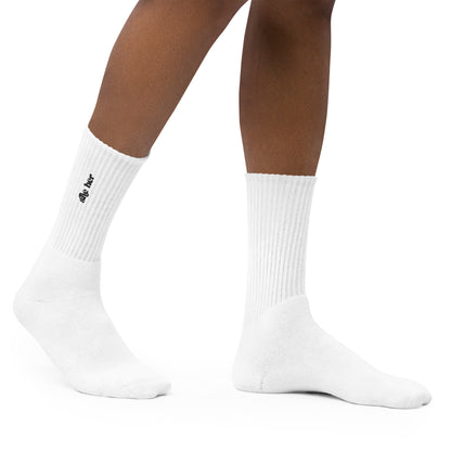 [pronouns] She/Her Embroidered White Socks - Sizes S, M, L, XL