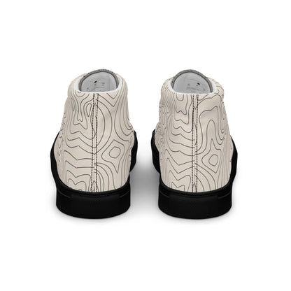 Abstract Line Print High-Top Canvas Shoes – Unique & Durable - 'Men's' Fashion