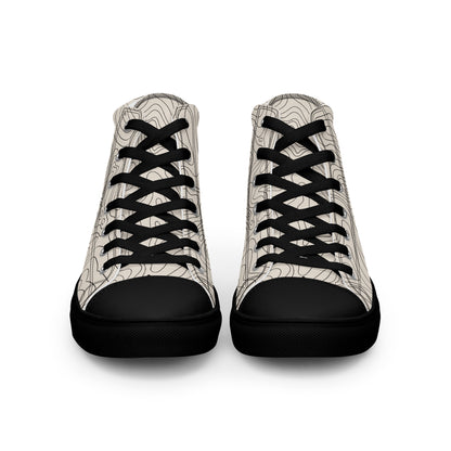 Abstract Line Print High-Top Canvas Shoes – Unique & Durable - 'Men's' Fashion
