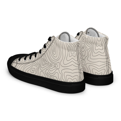 Abstract Line Print High-Top Canvas Shoes – Unique & Durable - 'Men's' Fashion