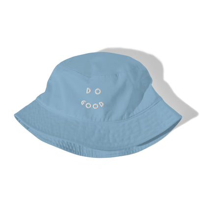 'Do Good' Smiley Face Embroidered Bucket Hat – Fun & Positive – Stylish Sun Protection
