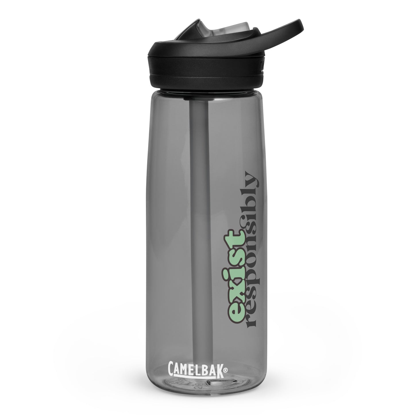 'Exist Responsibly' Sports Water Bottle – Eco-Friendly & Durable – CamelBak Eddy