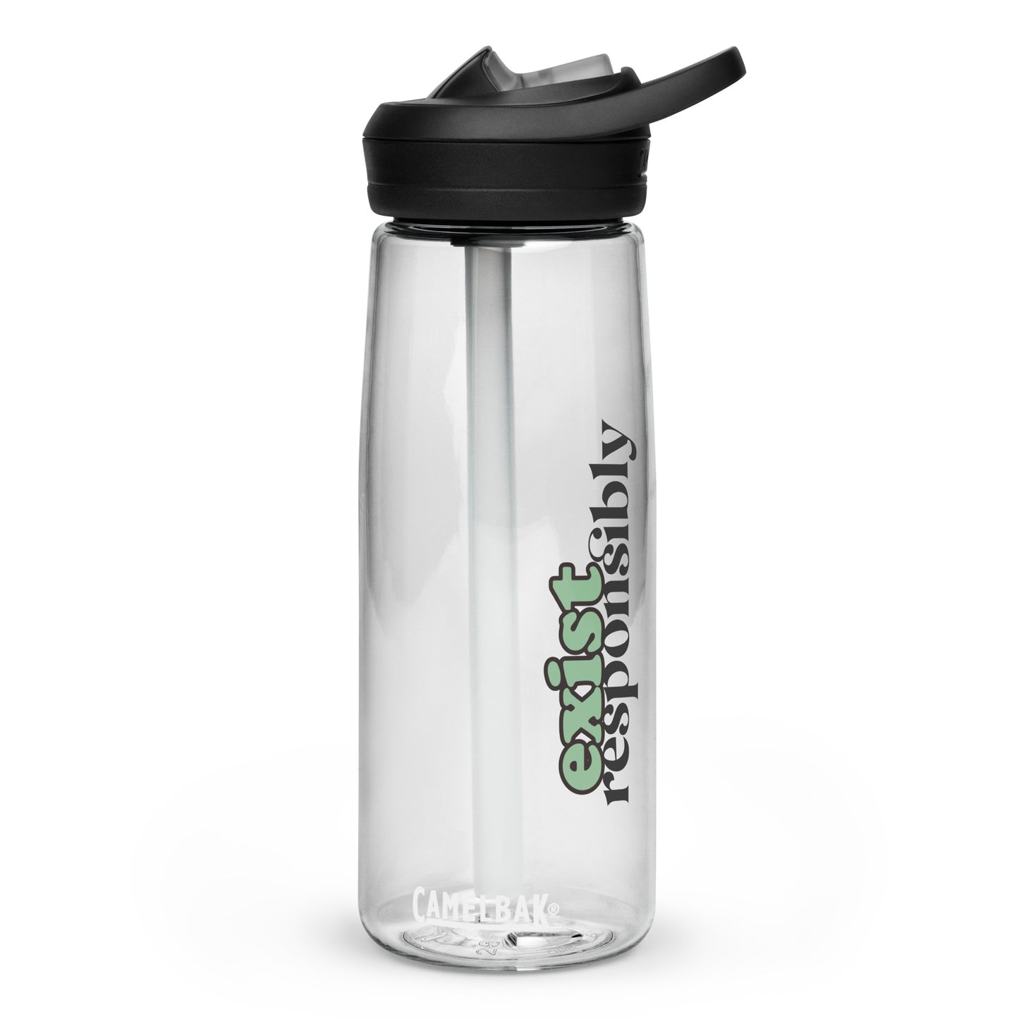 'Exist Responsibly' Sports Water Bottle – Eco-Friendly & Durable – CamelBak Eddy