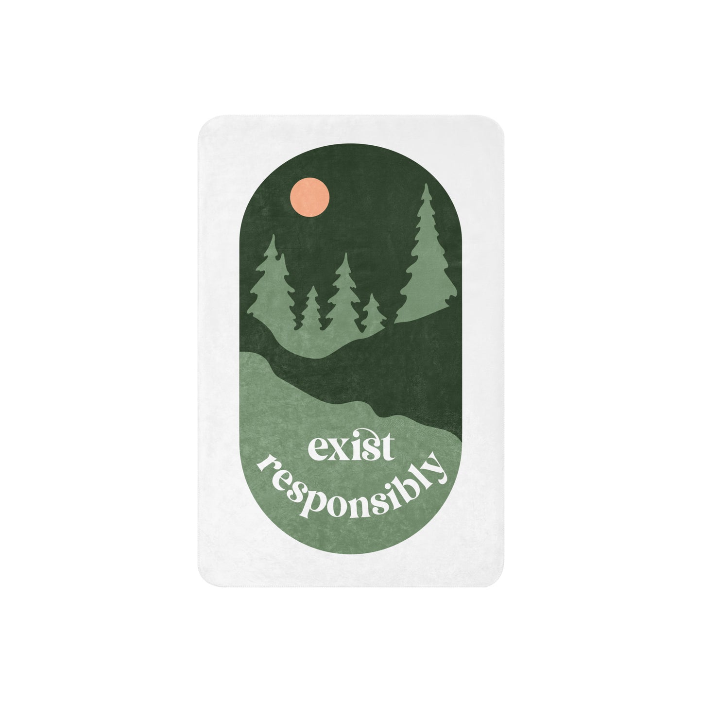 Exist Responsibly Serene Nature Scene Cozy Sherpa blanket