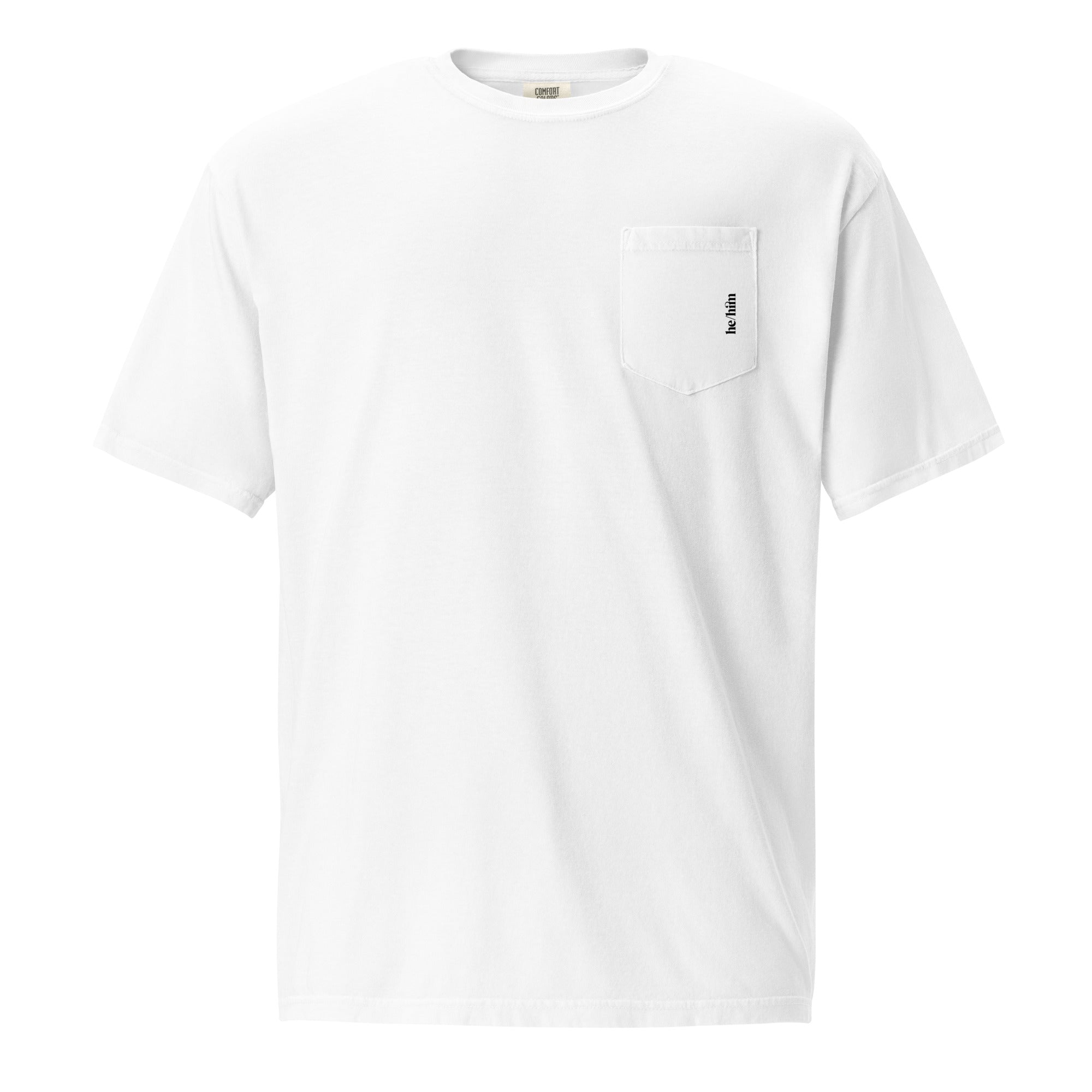 pronouns] He/Him Unisex Pocket Tee - Sizes S, M, L, XL, 2XL – by