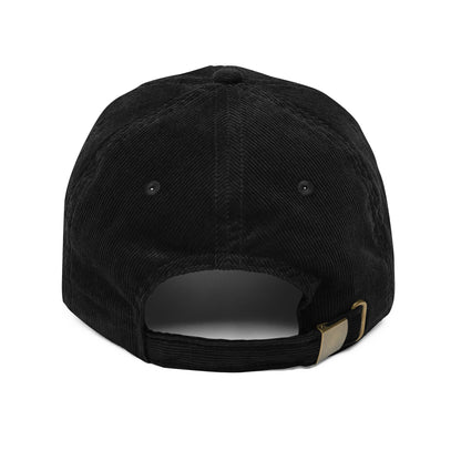[pronouns] They/Them Organic Cotton Corduroy Cap - Vintage Style, Adjustable, Unisex - Sustainable Fashion (Forest Green, Black, Embroidered)