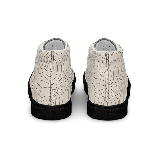 Abstract Line Print High-Top Canvas Shoes – Unique & Durable - 'Women’s' Fashion